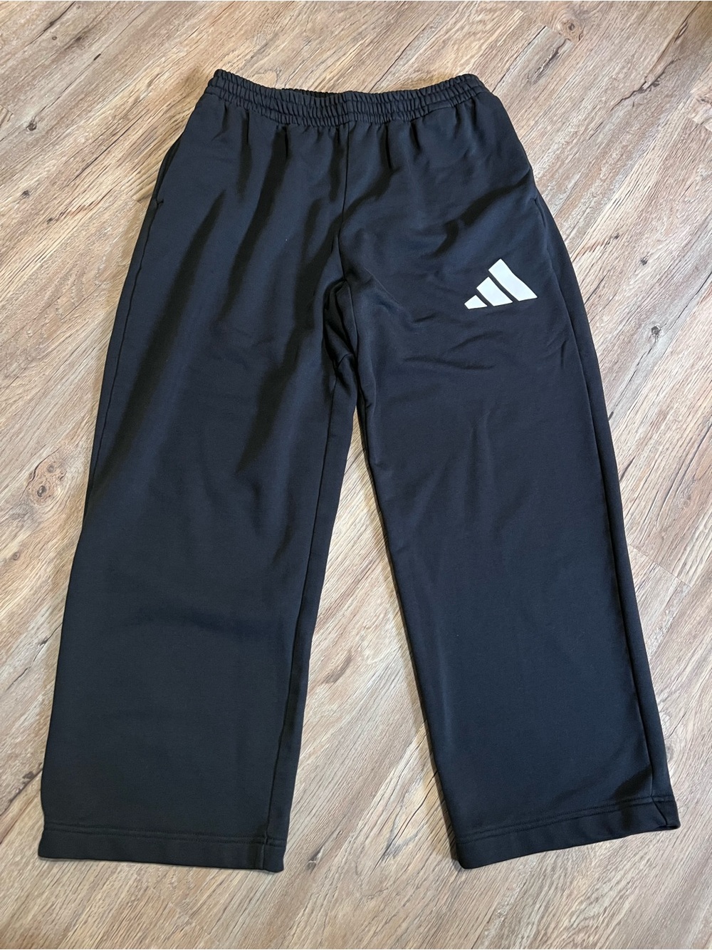 adidas Black Sweatpant with White Trefoil Accent